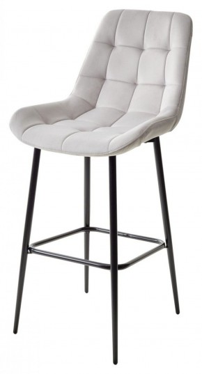 Барный стул ХОФМАН, цвет H-09 Светло-серый, велюр / черный каркас М-City в Троицке - troick.mebel-74.com | фото