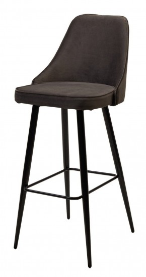 Барный стул NEPAL-BAR ГРАФИТ #14, велюр/ черный каркас (H=78cm) М-City в Троицке - troick.mebel-74.com | фото