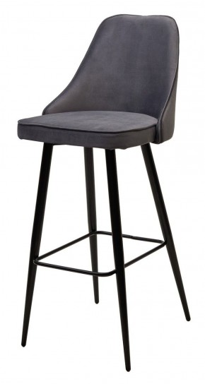 Барный стул NEPAL-BAR СЕРЫЙ #27, велюр/ черный каркас (H=78cm) М-City в Троицке - troick.mebel-74.com | фото