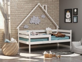 Детская кровать-домик из массива березы Соня-2 (800*1600) Белый/Лак в Троицке - troick.mebel-74.com | фото