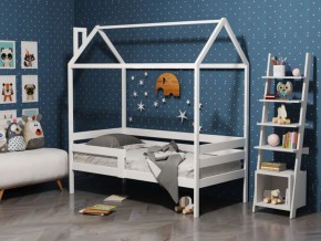 Детская кровать-домик из массива березы Соня-6 (800*1600) Белый/Лак в Троицке - troick.mebel-74.com | фото