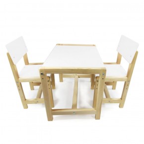 Детский растущий комплект стол и два стула  Я САМ "Лофт" (Белый, Сосна) в Троицке - troick.mebel-74.com | фото