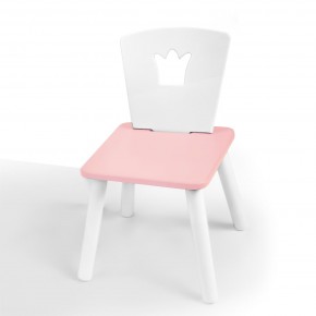 Детский стул Корона (Белый/Розовый/Белый) в Троицке - troick.mebel-74.com | фото
