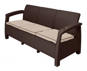 Диван Yalta Premium Sofa 3 Set (Ялта) шоколадный (+подушки под спину) в Троицке - troick.mebel-74.com | фото