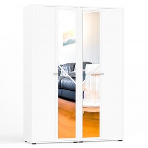 Камелия Шкаф 4-х створчатый, цвет белый, ШхГхВ 160х48х220 см., универсальная сборка, можно использовать как два отдельных шкафа в Троицке - troick.mebel-74.com | фото