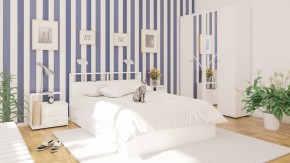 Камелия спальня № 7 Кровать 900 + Стол косметический + Зеркало + Комод, цвет белый, сп.м. 900х2000 мм., б/м, основание есть в Троицке - troick.mebel-74.com | фото
