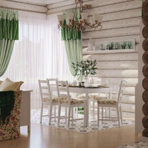 Комлект Вествик обеденный стол и четыре стула, массив сосны, цвет белый в Троицке - troick.mebel-74.com | фото
