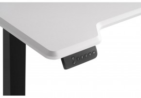 Компьютерный стол Маркос с механизмом подъема 120х75х75 белая шагрень / черный в Троицке - troick.mebel-74.com | фото