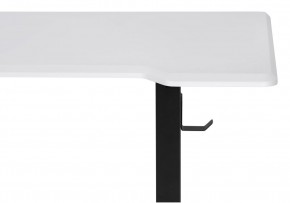Компьютерный стол Маркос с механизмом подъема 140х80х75 белая шагрень / черный в Троицке - troick.mebel-74.com | фото