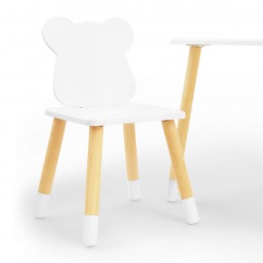 Комплект детской мебели стол и два стула Мишутка (Белый/Белый/Береза) в Троицке - troick.mebel-74.com | фото