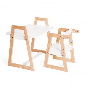 Комплект детской мебели стол и  два стула Я САМ "Лофт-Дуо" (Белый) в Троицке - troick.mebel-74.com | фото