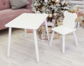 Комплект детской мебели стол и стул Мишутка (Белый/Белый/Белый) в Троицке - troick.mebel-74.com | фото
