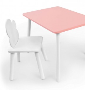 Комплект детской мебели стол и стул Облачко (Розывый/Белый/Белый) в Троицке - troick.mebel-74.com | фото