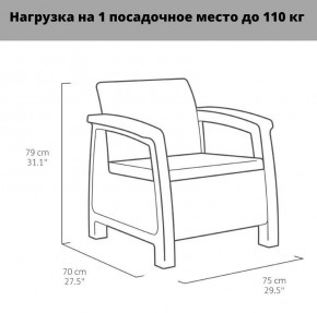 Комплект мебели Корфу Рест (Corfu Rest - without table) капучино-песок в Троицке - troick.mebel-74.com | фото