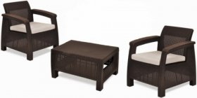 Комплект мебели Корфу Уикенд (Corfu Weekend) коричневый - серо-бежевый * в Троицке - troick.mebel-74.com | фото