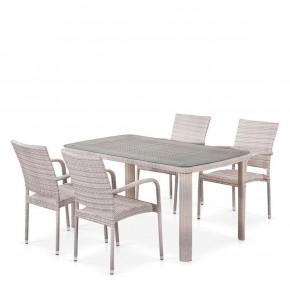 Комплект плетеной мебели T256C/Y376C-W85 Latte (4+1) + подушки на стульях в Троицке - troick.mebel-74.com | фото