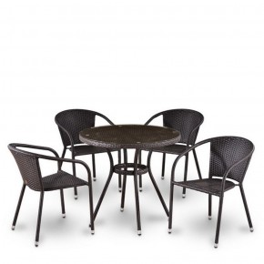 Комплект плетеной мебели T282ANT/Y137C-W53 Brown (4+1) в Троицке - troick.mebel-74.com | фото