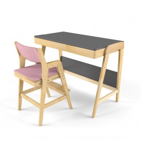 Комплект растущий стол и стул с чехлом 38 попугаев «Вуди» (Серый, Береза, Розовый) в Троицке - troick.mebel-74.com | фото