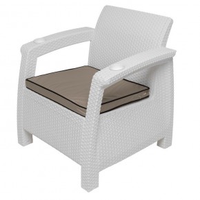 Комплект уличной мебели Yalta Premium Terrace Set (Ялта) белый (+подушки под спину) в Троицке - troick.mebel-74.com | фото