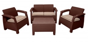 Комплект уличной мебели Yalta Premium Terrace Set (Ялта) шоколадый (+подушки под спину) в Троицке - troick.mebel-74.com | фото