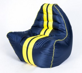 Кресло бескаркасное Авто (Черное с желтой полосой) в Троицке - troick.mebel-74.com | фото