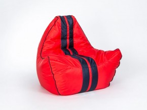 Кресло бескаркасное Авто (Красное с черной полосой) в Троицке - troick.mebel-74.com | фото