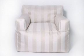 Кресло бескаркасное Уют полоса (Молочный) в Троицке - troick.mebel-74.com | фото