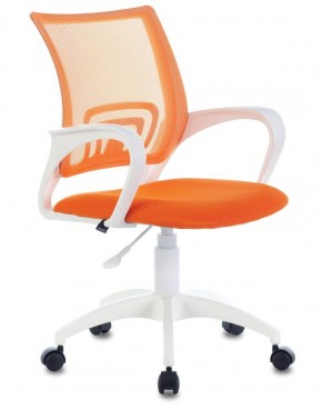 Кресло BRABIX "Fly MG-396W", пластик белый, сетка, оранжевое, 532401, MG-396W_532401 в Троицке - troick.mebel-74.com | фото