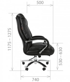 Кресло для руководителя CHAIRMAN 405 (Кожа) Черное в Троицке - troick.mebel-74.com | фото