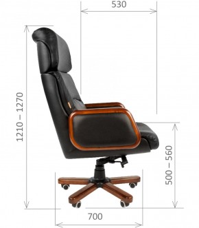 Кресло для руководителя CHAIRMAN 417 (Натуральная кожа) Черное в Троицке - troick.mebel-74.com | фото