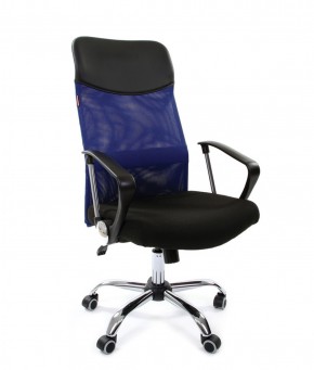 Кресло для руководителя CHAIRMAN 610 N (15-21 черный/сетка синий) в Троицке - troick.mebel-74.com | фото
