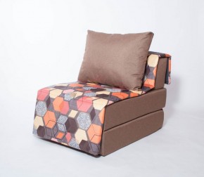 Кресло-кровать бескаркасное Харви (коричневый-геометрия браун) в Троицке - troick.mebel-74.com | фото