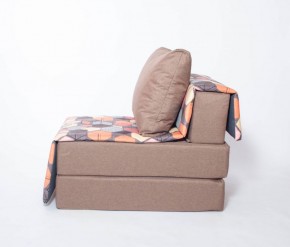 Кресло-кровать бескаркасное Харви (коричневый-геометрия браун) в Троицке - troick.mebel-74.com | фото
