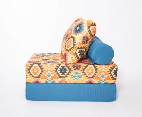 Кресло-кровать-пуф бескаркасное Прайм (мехико желтый-морская волна) в Троицке - troick.mebel-74.com | фото
