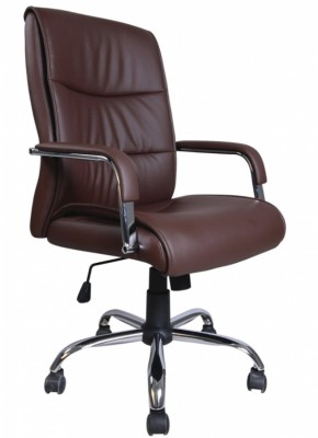 Кресло офисное BRABIX "Space EX-508" (экокожа, хром, коричневое) 531164 в Троицке - troick.mebel-74.com | фото