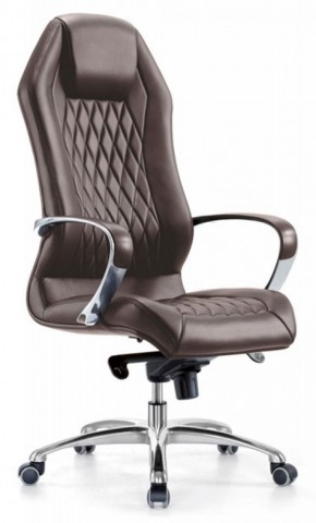 Кресло руководителя Бюрократ _AURA/BROWN коричневый в Троицке - troick.mebel-74.com | фото