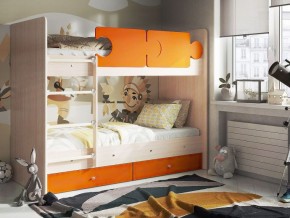 Кровать двухъярусная "Тетрис" (щиты) с бортиками + ящики в Троицке - troick.mebel-74.com | фото