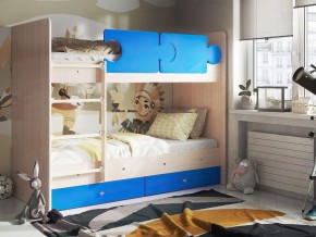 Кровать двухъярусная "Тетрис" (щиты) с бортиками + ящики в Троицке - troick.mebel-74.com | фото