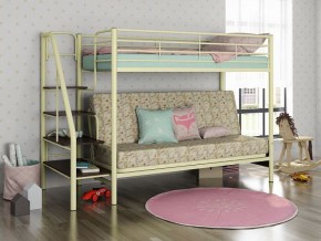 Кровать двухъярусная с диваном "Мадлен-3" (Белый/Фиолетовы) в Троицке - troick.mebel-74.com | фото