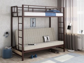 Кровать двухъярусная с диваном "Мадлен" (Коричневый/Бежевый) в Троицке - troick.mebel-74.com | фото