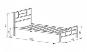 Кровать металлическая "Кадис 900х1900" Белый в Троицке - troick.mebel-74.com | фото