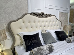 Кровать Мокко 1600 с мягким изголовьем + основание (серый камень) в Троицке - troick.mebel-74.com | фото