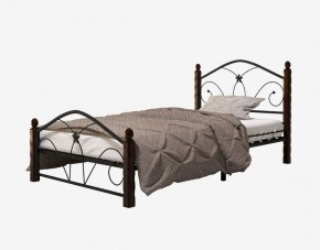 Кровать "Селена 1" Черная (900*2000) (ножки-шоколад) с коваными элементами в Троицке - troick.mebel-74.com | фото