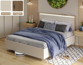 Кровать (Светло-серый U750 ST9/Дуб Галифакс Табак) 1600 в Троицке - troick.mebel-74.com | фото