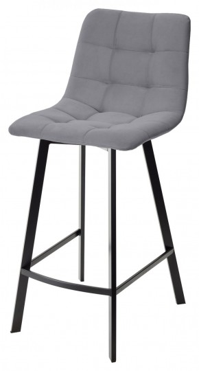 Полубарный стул CHILLI-QB SQUARE серый #27, велюр / черный каркас (H=66cm) М-City в Троицке - troick.mebel-74.com | фото