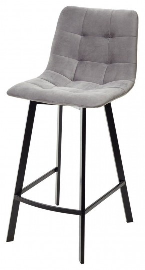 Полубарный стул CHILLI-QB SQUARE светло-серый #26, велюр / черный каркас (H=66cm) М-City в Троицке - troick.mebel-74.com | фото