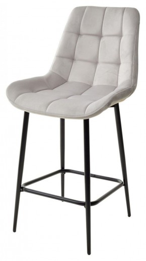 Полубарный стул ХОФМАН, цвет H-09 Светло-серый, велюр / черный каркас H=63cm М-City в Троицке - troick.mebel-74.com | фото