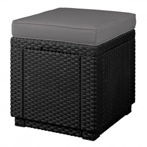 Пуфик Куб с подушкой (Cube with cushion) графит - прохладный серый в Троицке - troick.mebel-74.com | фото