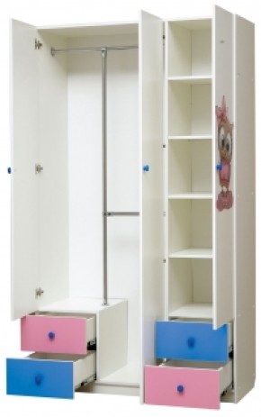 Шкаф 3-х дверный с ящиками и фотопечатью Совята 3.1 (1200) в Троицке - troick.mebel-74.com | фото