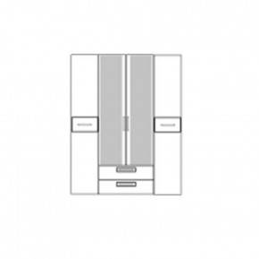 Шкаф 4-х дверный с ящиками М-1 Серия Вега (с зеркалом) в Троицке - troick.mebel-74.com | фото